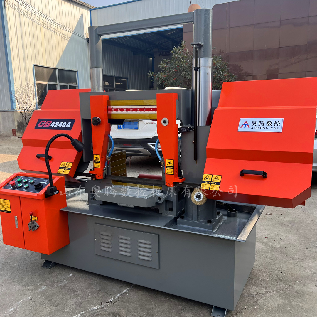 Aoting Horizontal Sawing Machine Gb4240 Double-Column Band Saw Machine Hydraulic Semi-Automatic Sawing Machine G4255 Channel Steel Cutting