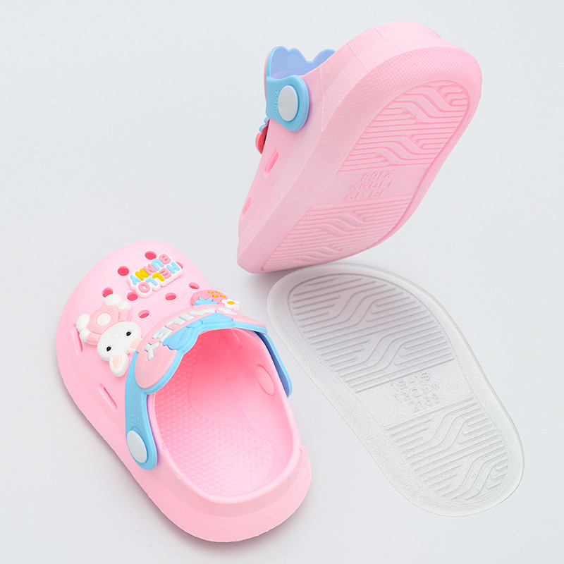 Children's Croc Shoes Summer Lightweight Indoor Soft Sole Anti-Slip Cartoon Little Boy Baotou Sandals for Small and Medium-Sized Children