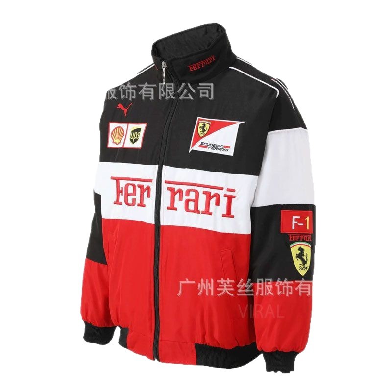 2025 Amazon Spring, Autumn and Winter Cross-Border New Export Women's Clothing Printed Motorcycle Cotton Clothing Loose Embroidered Jacket