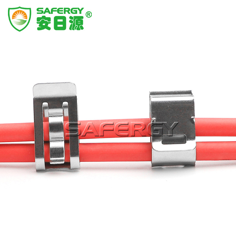 Cross-border e-commerce export quality stainless steel 4/6 square photovoltaic solar cable clamp 2-wire universal clamp