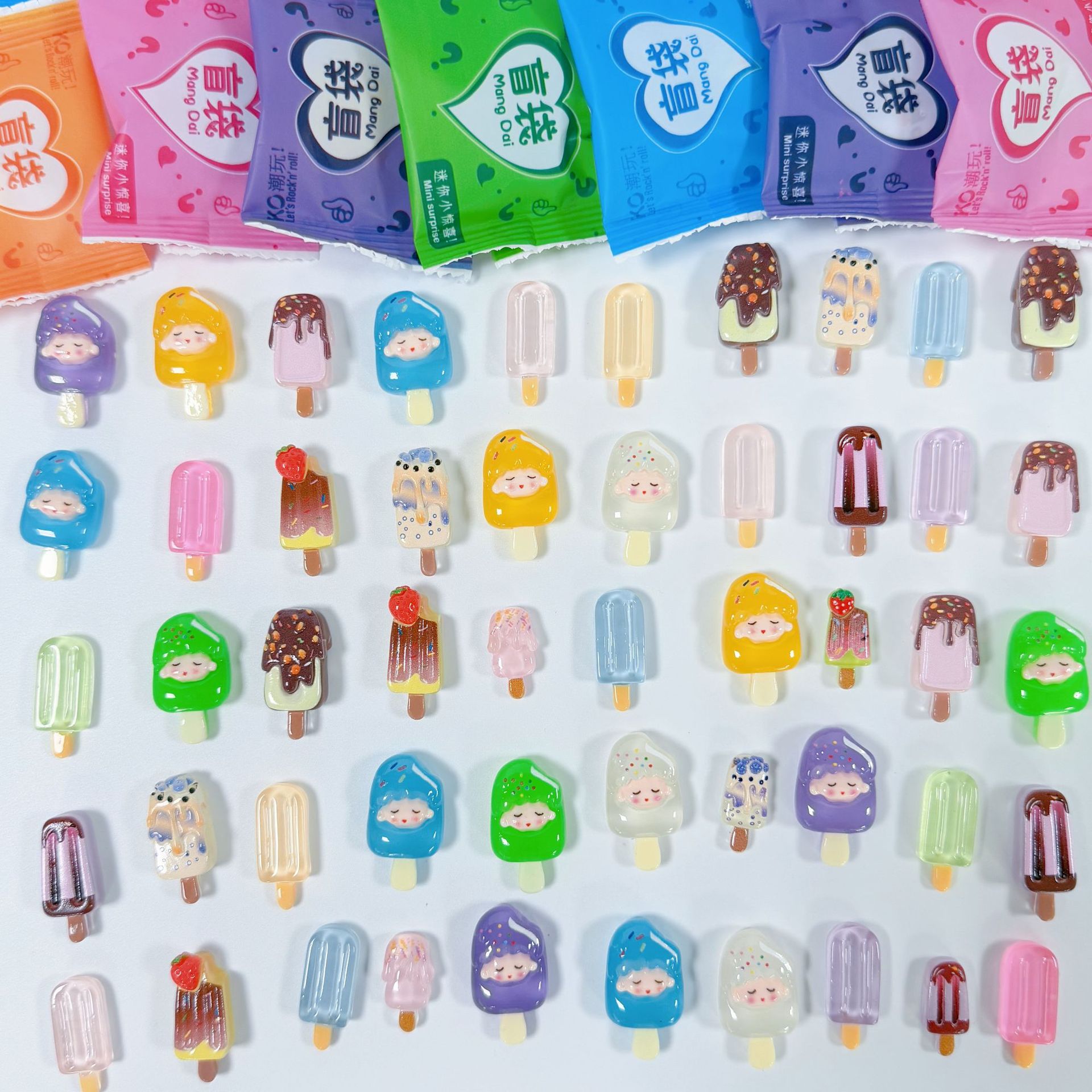 Слепой пакет с искусственной едой, DIY игрушка, светящийся ледяной крем, игрушка для настольного декора