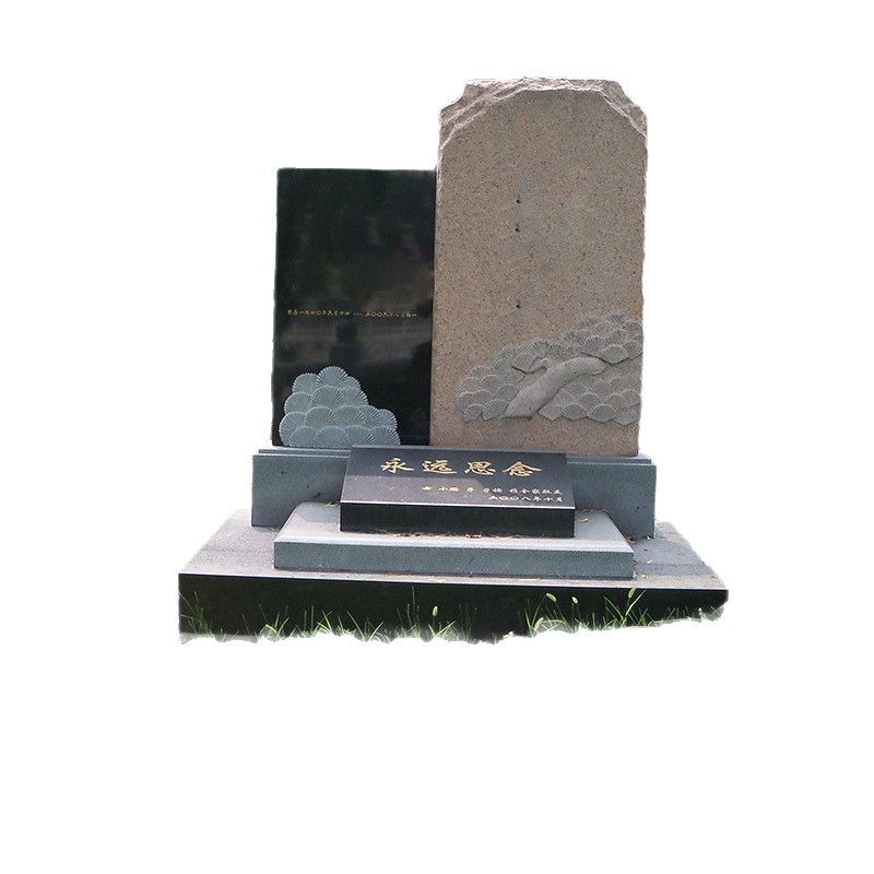 Stone Carved Marble Tombstone Rural Burial Granite Lettering Stone Black Cemetery Family Tomb Cemetery Tombstone