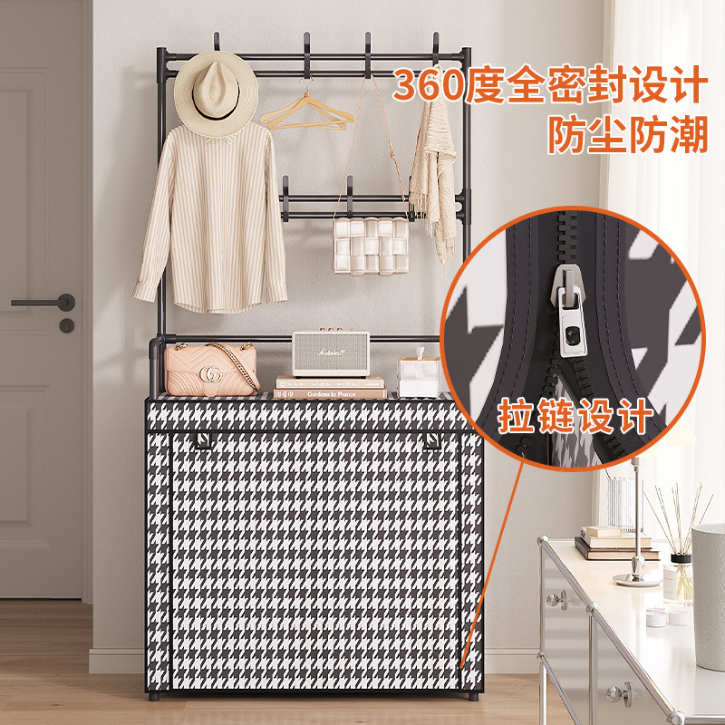 Shoe Rack Multi-layer Storage Rack Household Simple Door Entrance Indoor Large Capacity Dustproof Shoe Cabinet Coat Rack