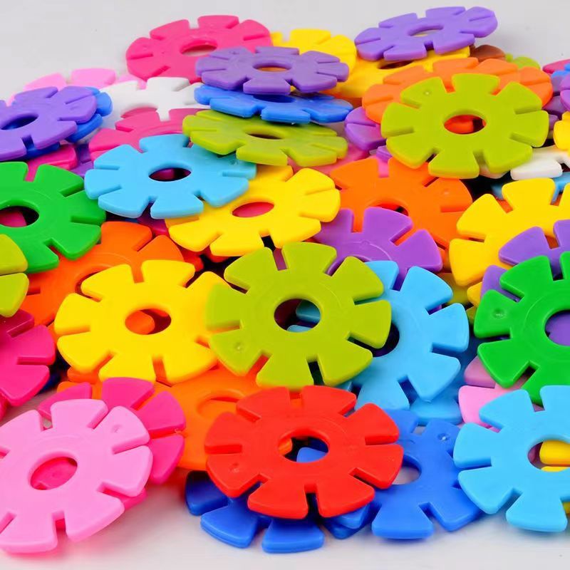 Large snowflake block toy thickened children's educational girl boy assembling kindergarten toy