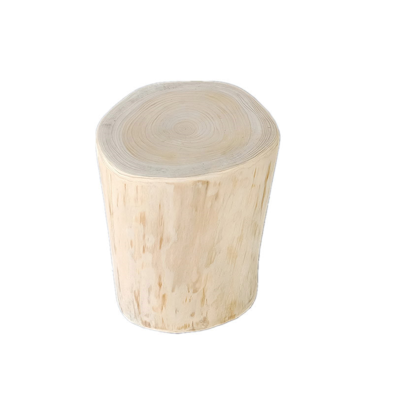 Nordic Solid Wood Round Stool, Log Tree Stump Ornament, Root Carving Stool, Wooden Stool for Changing Shoes, Living Room Wooden Coffee Table