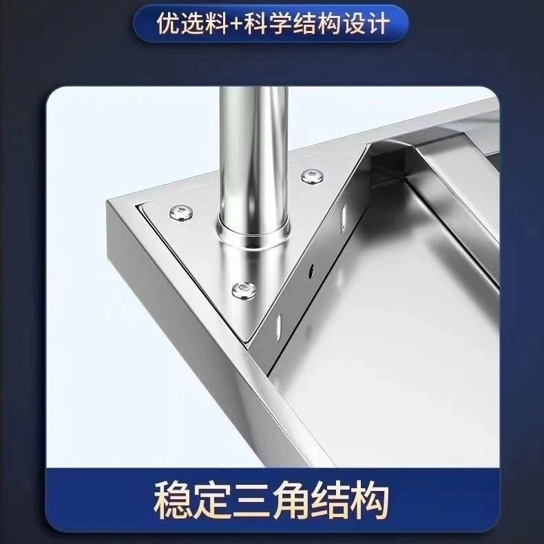 Stainless Steel Workbench Factory Workshop Double-Layer Thickened Packing Table Hotel Back Kitchen Commercial Operating Table Baking Table