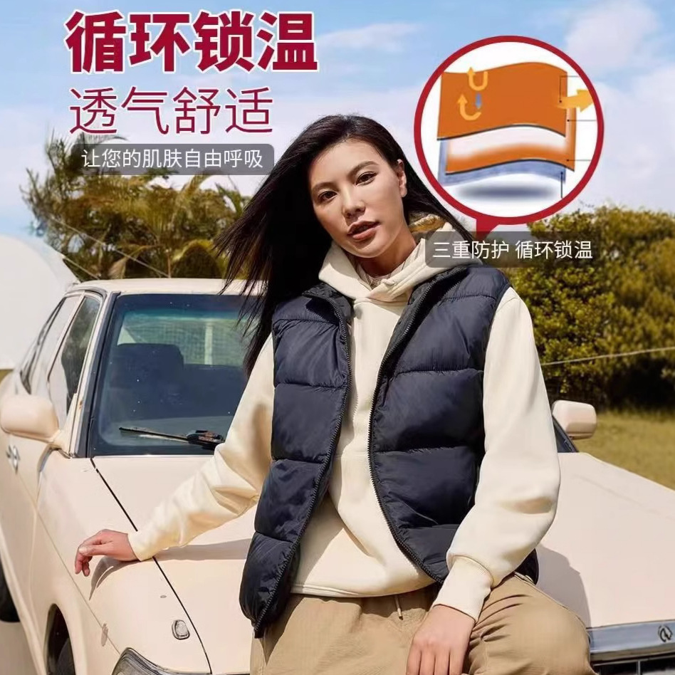 Down Cotton Vest with Custom Logo, Fleece-Lined and Thickeneded, Men's and Women's Work Clothes, Casual Outdoor Windproof and Warm Embroider