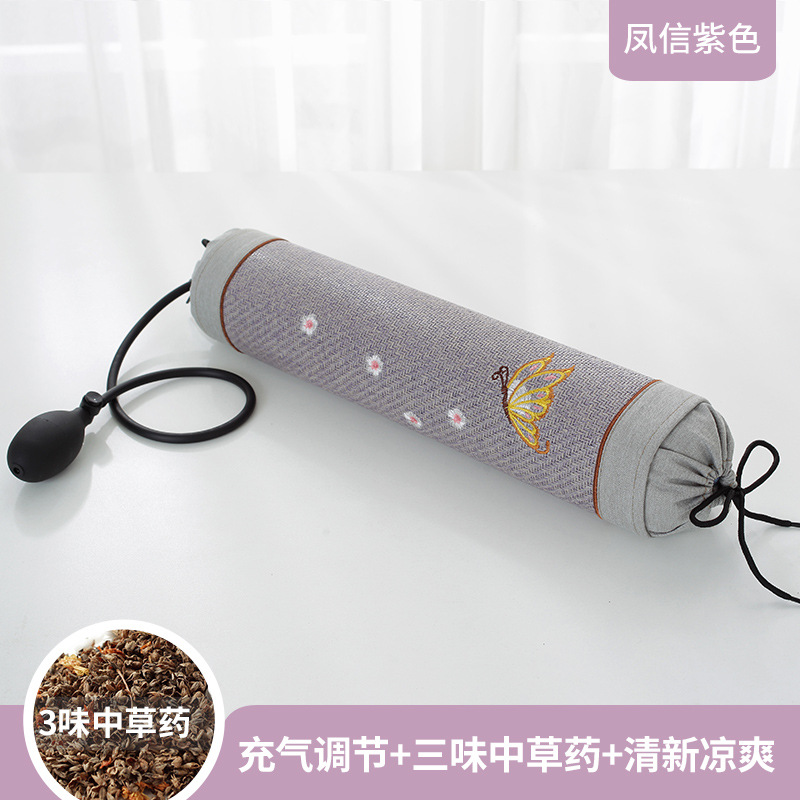 Summer Household Sleeping Conjoined Pillow Detachable Neck Pillow Simple Inflatable Mugwort Pillow