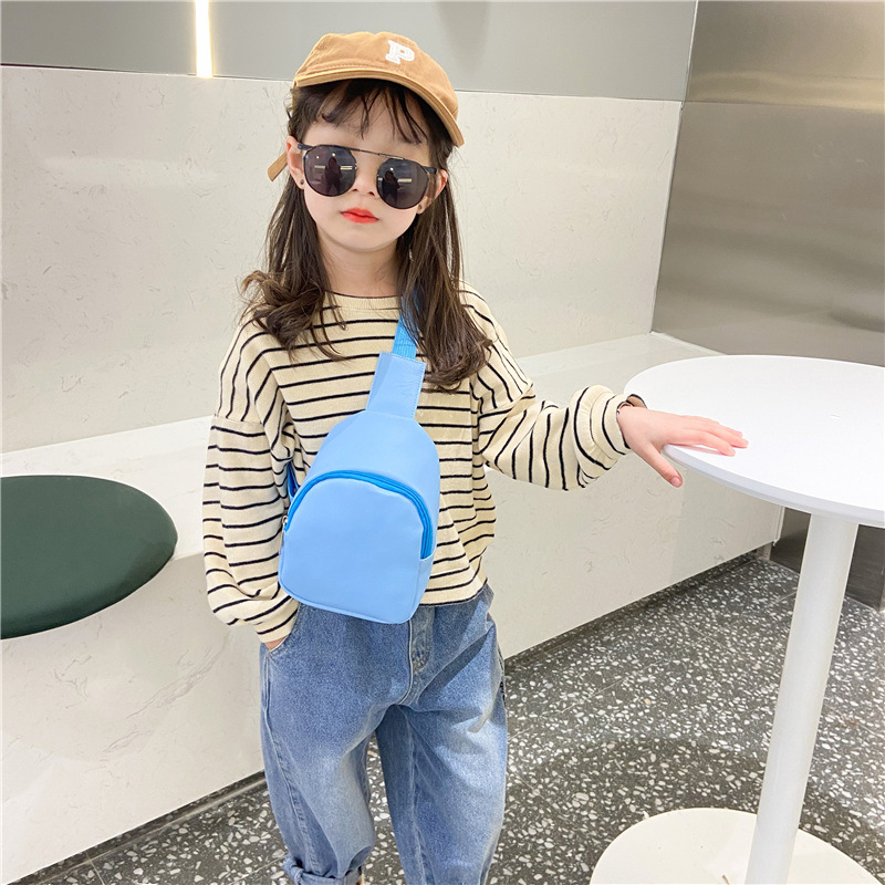 Kindergarten Baby Shoulder Bag, Stylish and Cute Pu Leather Cross-Body Bag, Little Girl's Street Accessory Bag, Snack Bag, Chest Bag