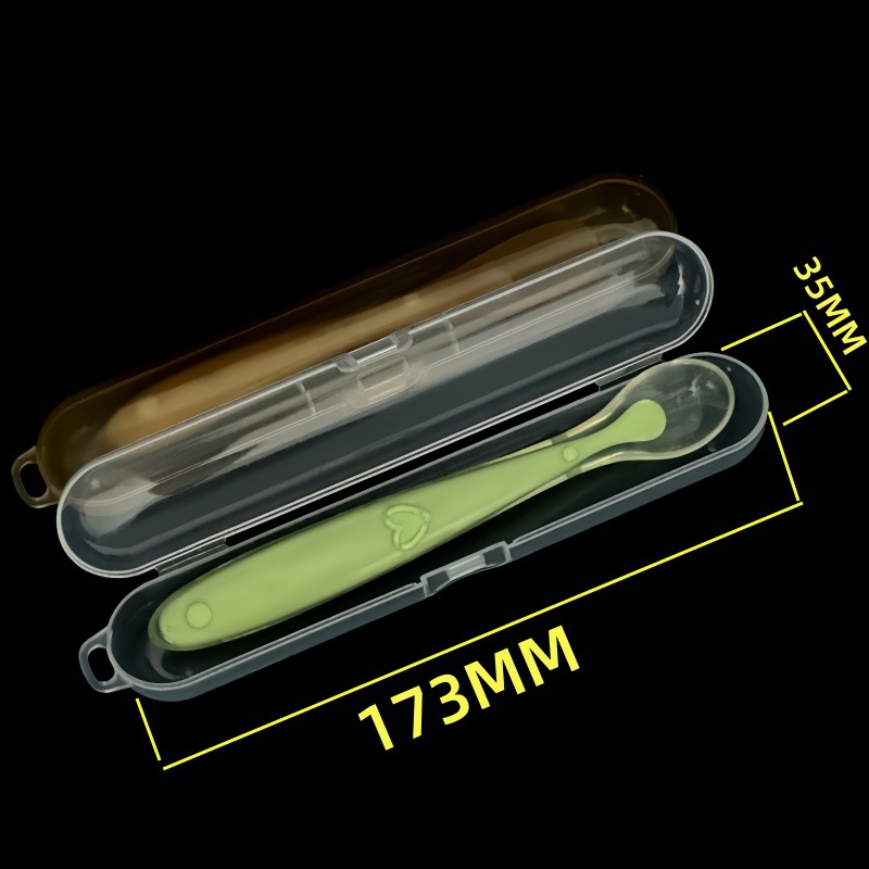 Transparent PP storage box plastic box spoon tableware single storage dust-proof box portable box baby fork spoon packaging box