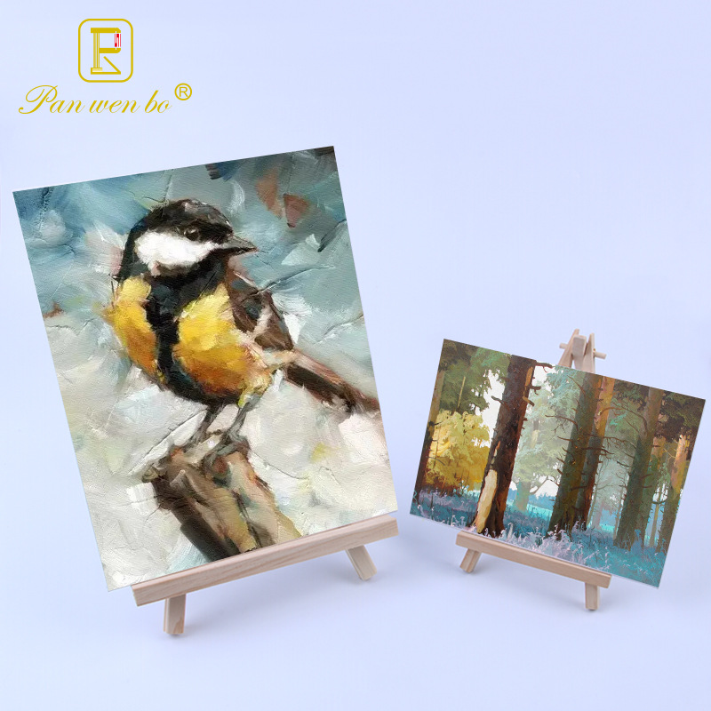 Panwenbo Wooden Small Easel Smooth Kidsren's Art Small Ornaments Desktop Mini Easel Stand Wooden Drawing Board