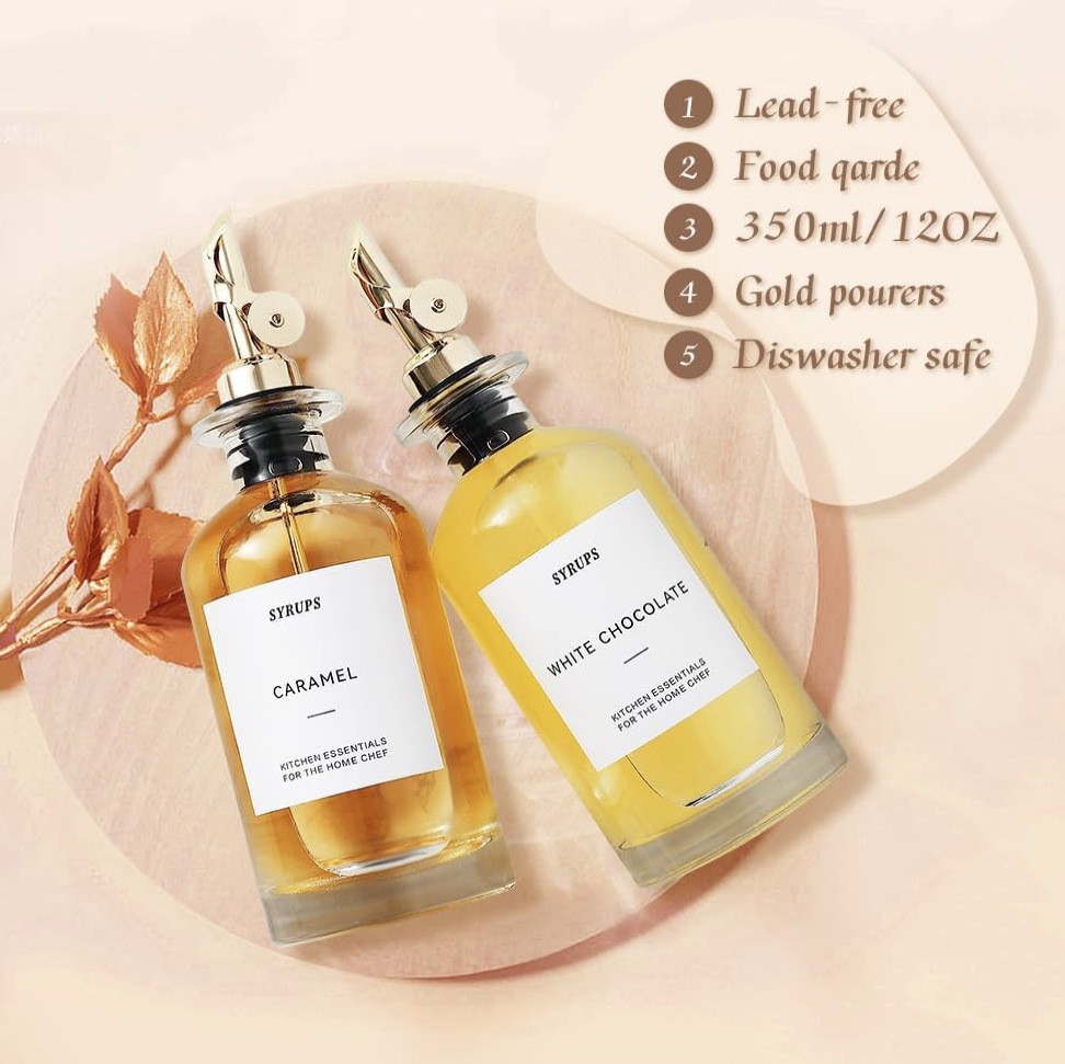 Amazon kitchen supplies 500ml crystal white glass automatic control opening and closing oil control pot soy sauce vinegar 350ml explosions