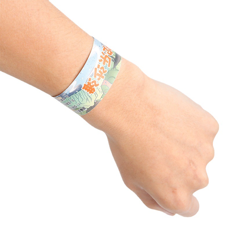 Disposable Bracelet Paper Self-adhesive in stock DuPont Paper Wrist Band Entertainment Identification Admission Ticket