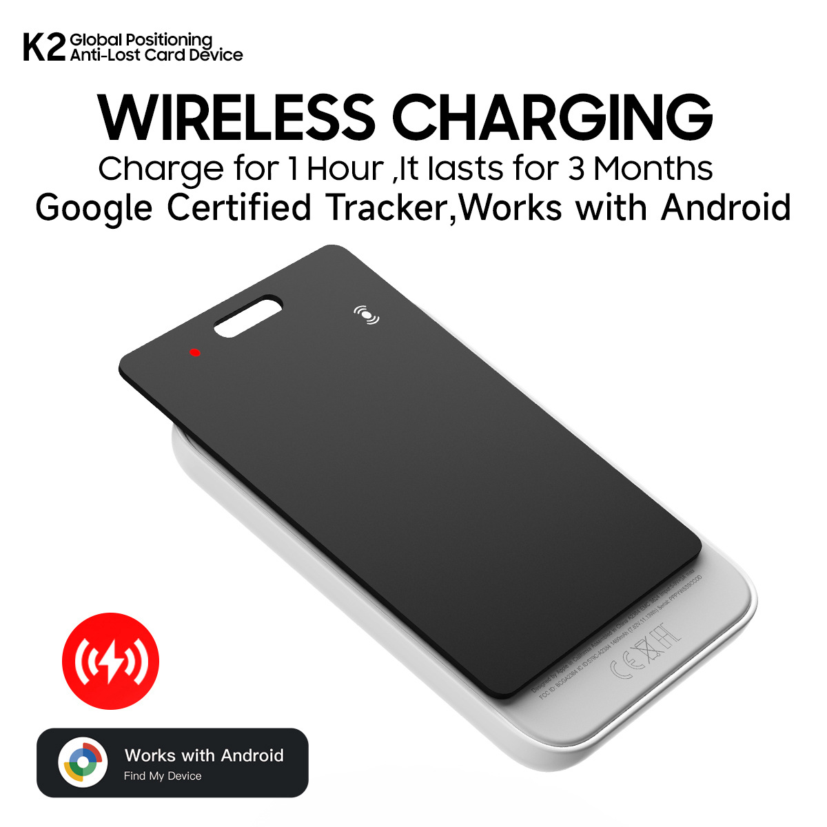 Google Find Card Wallet Anti-Lost Device Global Find Wireless Charging Tracking Remote Positioning Card Anti-Lost Device