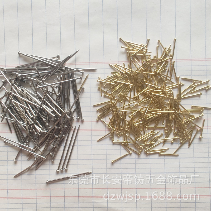 [Guangdong Manufacturer Now Offers Large Head Pins] 17 20 25 30 32 38 50mm Iron Copper Stainless Steel Large Head Pins