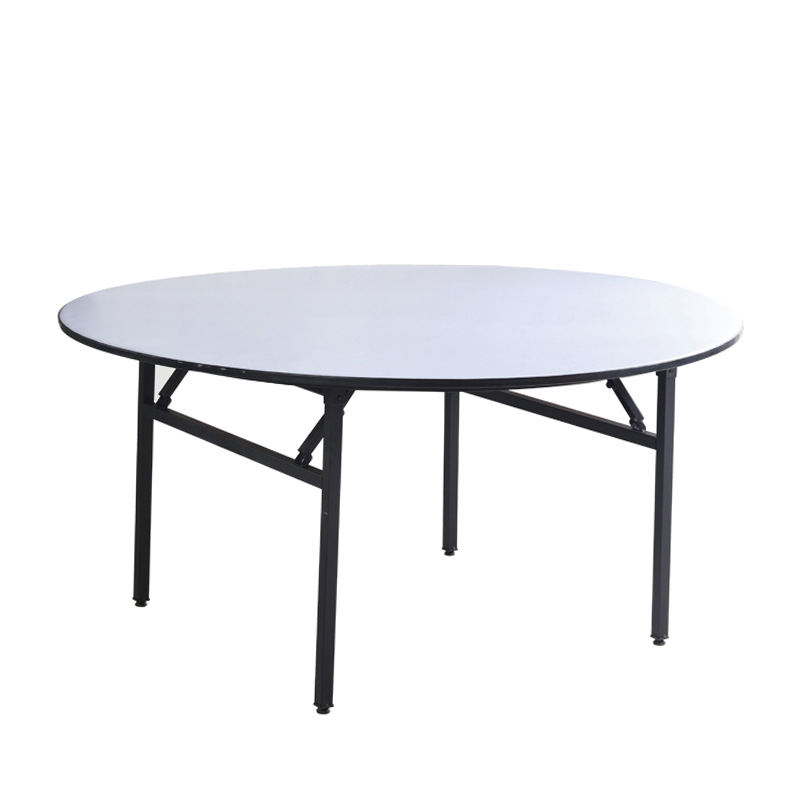 Manufacturer Wholesale Hotel Dining Table Commercial Household Large Round Table Pvc Fireproof Board Foldableing Round Table Restaurant Hotel Banquet