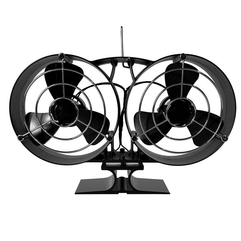 Source Manufacturer Wholesale Cross-Border Winter New Product Double-Headed with Protective Cover Thermal Power Fireplace Fan