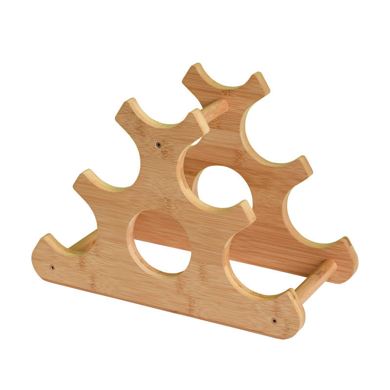 Factory wholesale bamboo wine rack triangle bamboo wine rack creative household wine rack bamboo wine bottle rack