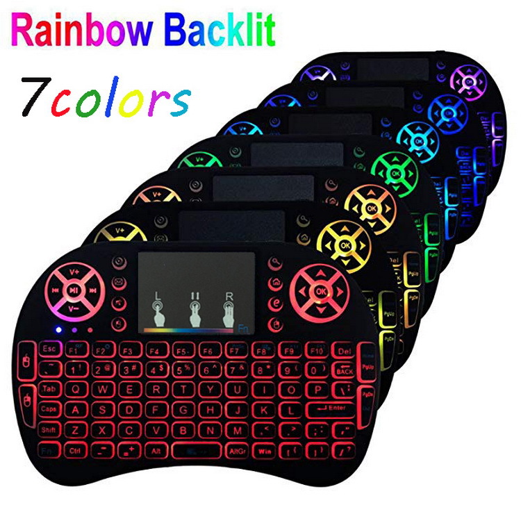 Mini Keyboard and Mouse I8 Flying Squirrel Mini Keypad Remote Control Dry Electric Lithium Battery Three-Color Backlight Version Marquee