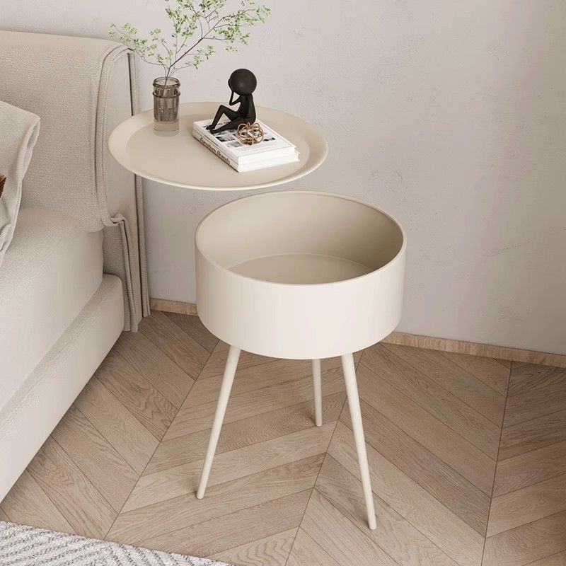 Простая новая железная прикроватная тумбочка кремового стиля, современная креативная круглая альтернатива, маленький шкаф для хранения детей