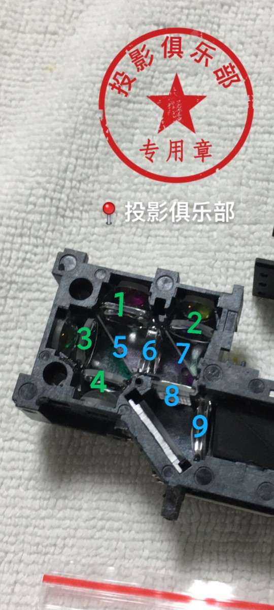 J8 lamp bead G9G machine 7SJ optical lens lens projector repair 7S lens optical path cable nut compound eye g3