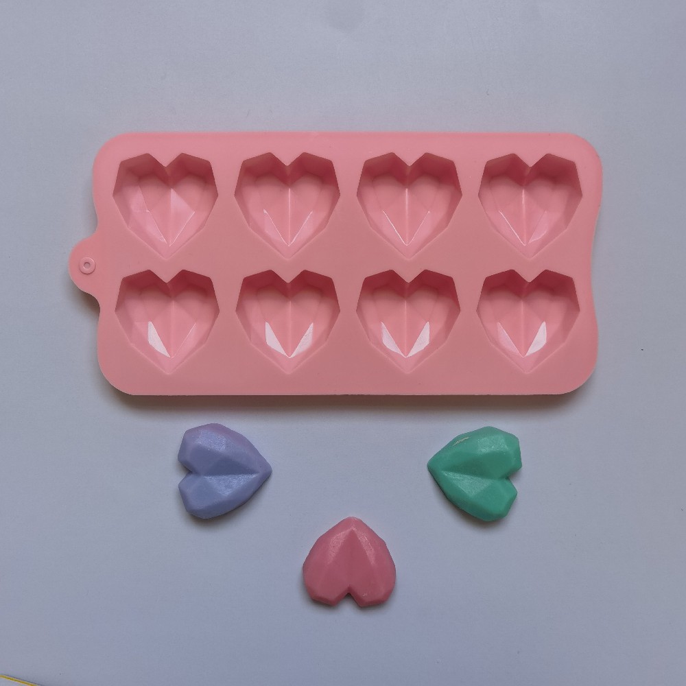 8 even diamond love chocolate 110 silicone mold cake ice cream pudding dessert mold soap baking utensils