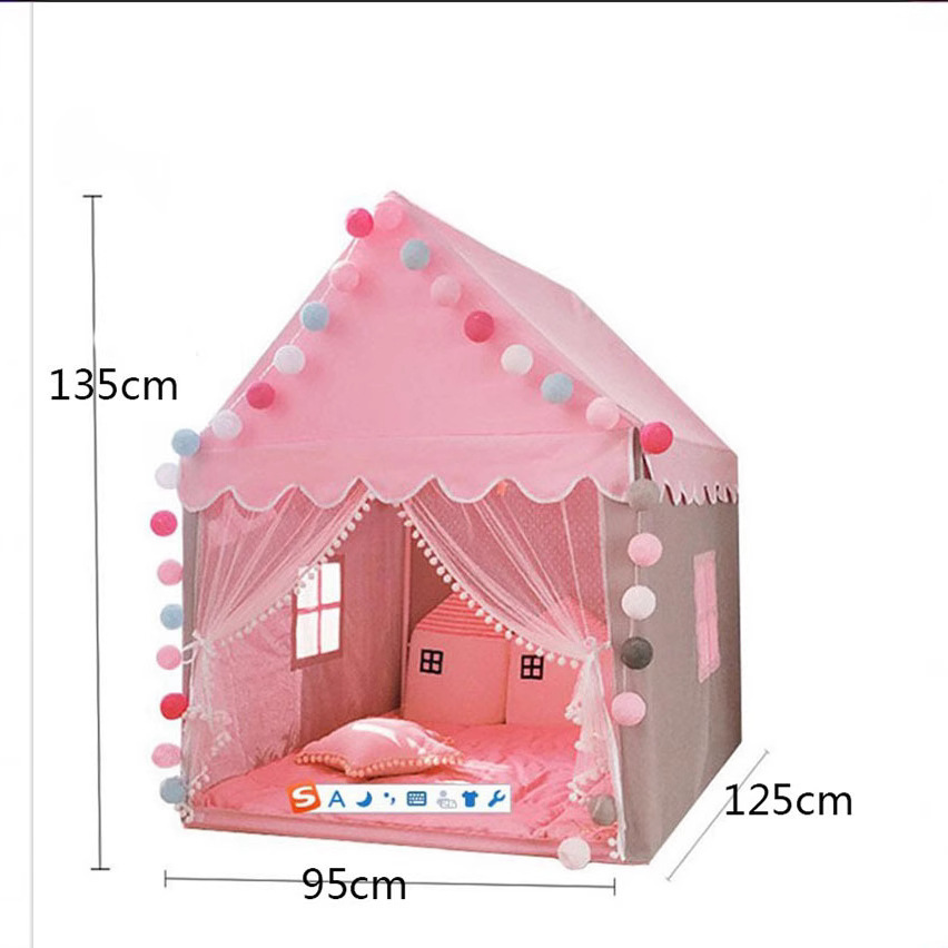Children's Tent Indoor Playhouse Princess Tent Toy House Girl House Castle Separate Bed Game Tent Auspicious Red