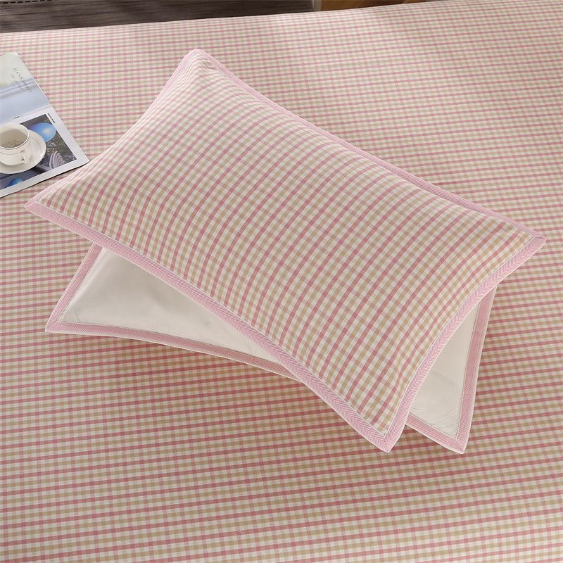 Linen Mat Three-Piece Set Pure Linen Baby Mat Bed Sheets Double Simple Grids Ice Silk 1.8m Bed Breathable and Cool