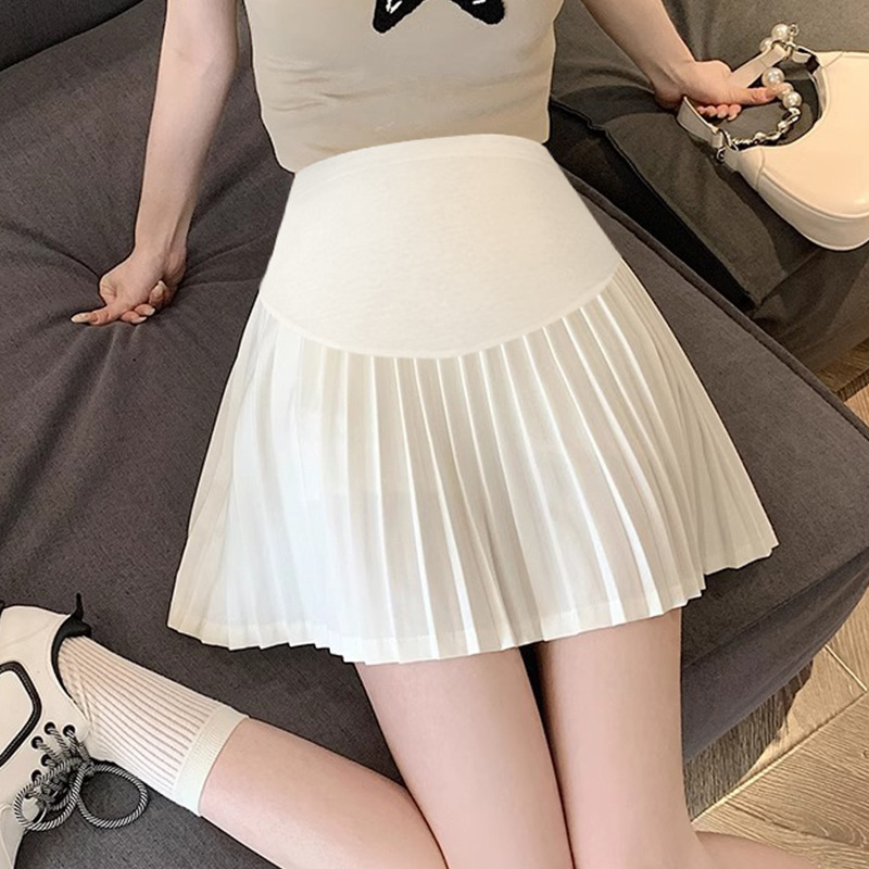 Pregnant Women's Skirt Summer New Style Small Chanel Style Suit Pleated Trendy Mother's Abdomen-supporting Skirt Temperament Age-reducing Pregnant Women's Skirt