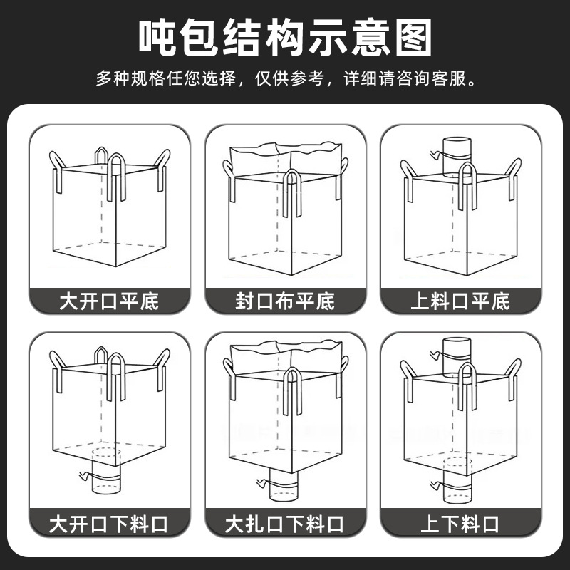 Guangdong Ready-Made Large Opening Ton Bag 2t Container Bag with Upper and Lower Loading Port, Wear-Resistant Ton Bag Factory Direct Sale, Uv-Resistant and Sun-Proof