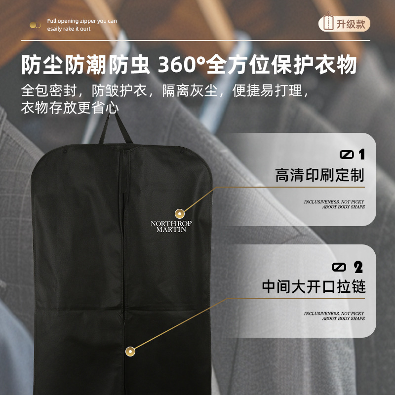 Non-Woven Suit Bag, Clothes Zipper Dust Cover, Coat Foldableing Dust Bag, Dress Dust Bag, Clothing Cover, Custom-Made
