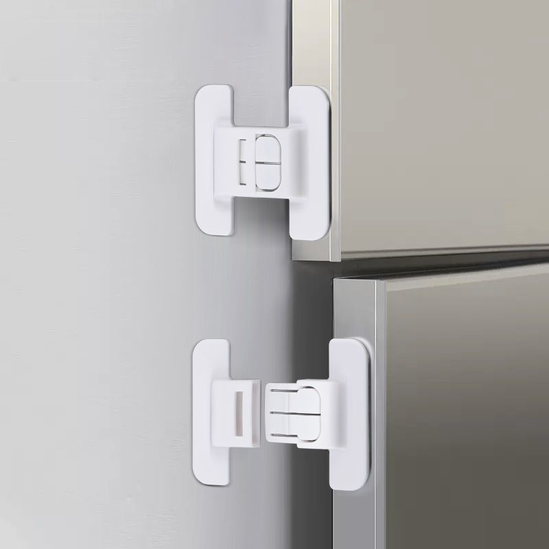 Anti-opening buckle hole-free self-adhesive special lock refrigerator door fixed buckle door closer double buckle design is not easy to open