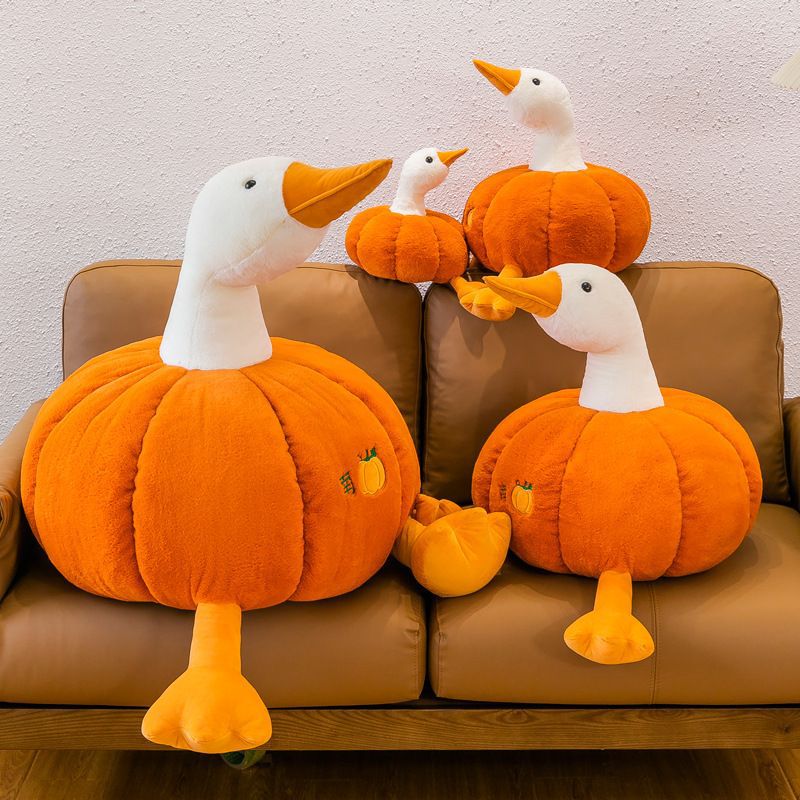 Cute Creative Big White Goose Plush Toy Doll Large Children's Pillow Pumpkin Goose Duck Doll 8 Inch