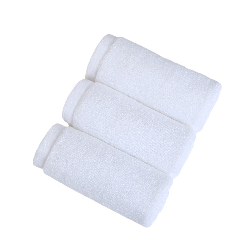 Factory wholesale cotton white small square towel 30*30 towel printed logo thick lint hotel towel