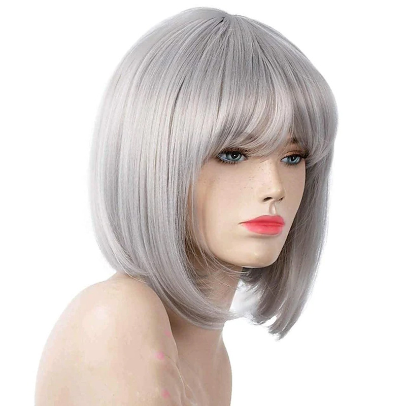 European and American wigs with bangs and bobo head student wigs short hair BOB head color anime Halloween wig set