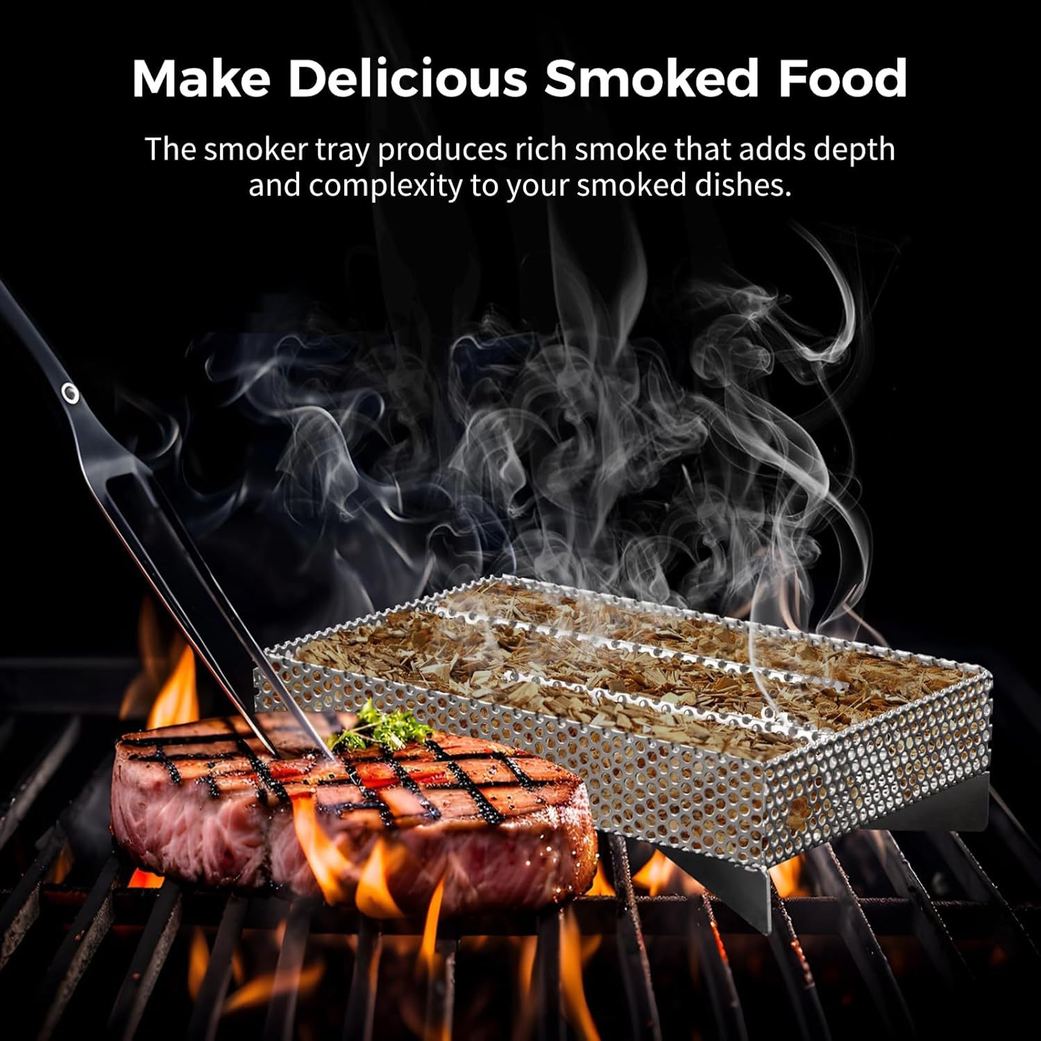 in stock 304 Stainless Steel Smoked Plate Outdoor Cold Smoke Barbecue Smoked Basket Smoked Box Generator Smoked Bar Wholesale