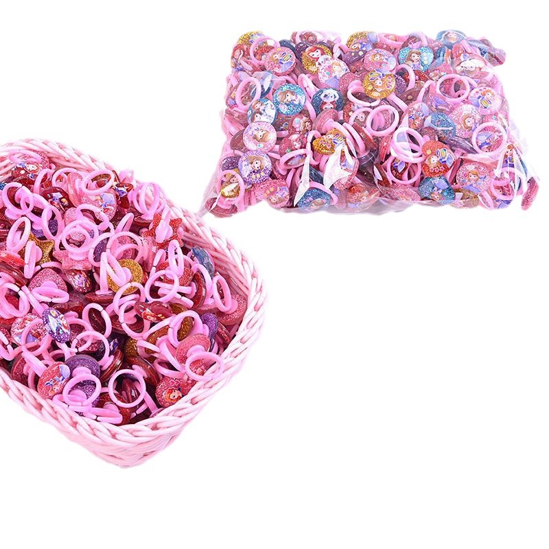 Cute cartoon ring plastic small bracelet children's small gift baby bulk gift jewelry wholesale ring Princess