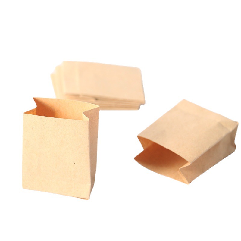 1:12 Doll House Mini Packaging Bag Kraft Paper Bag Miniature Food Play Ornament Baking Bag