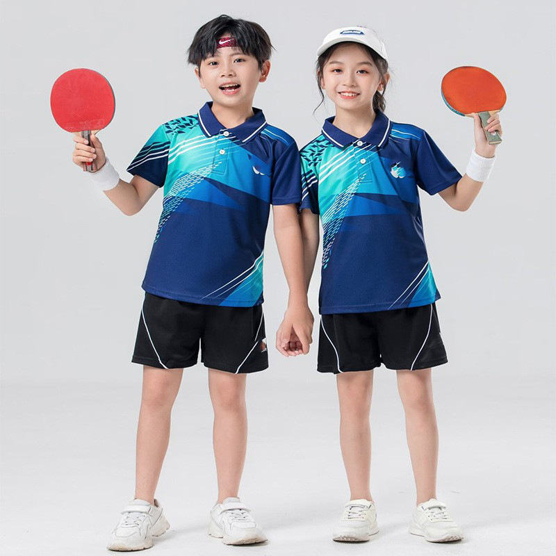 New Sportswear Table Tennis Uniforms for Men and Women, Short-Sleeved Quick-Drying Suits for Primary School Students, Training and Competition Printing Hot Style