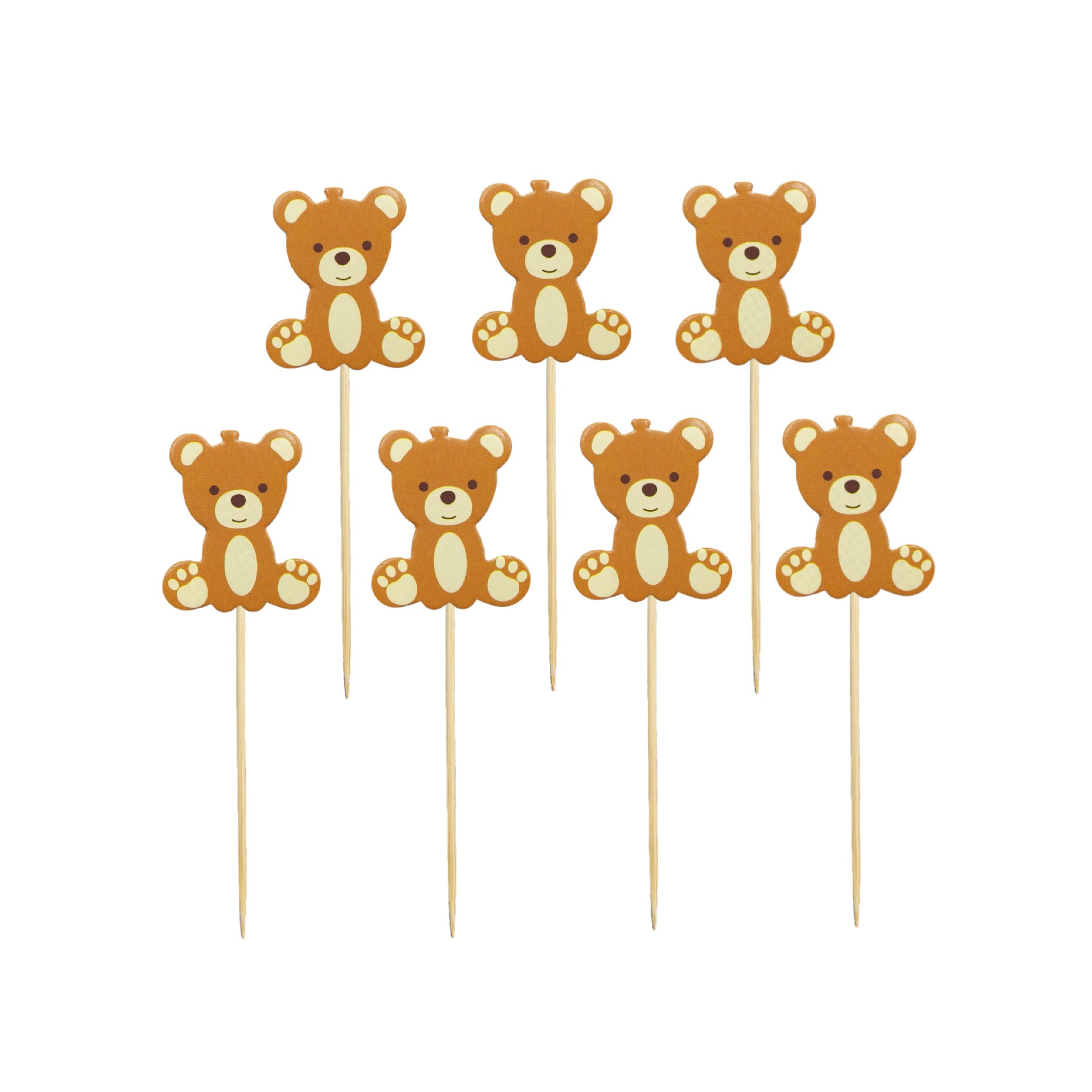 Bear card creative bamboo stick fruit stick disposable dessert cake fruit plate party decoration sign fruit fork