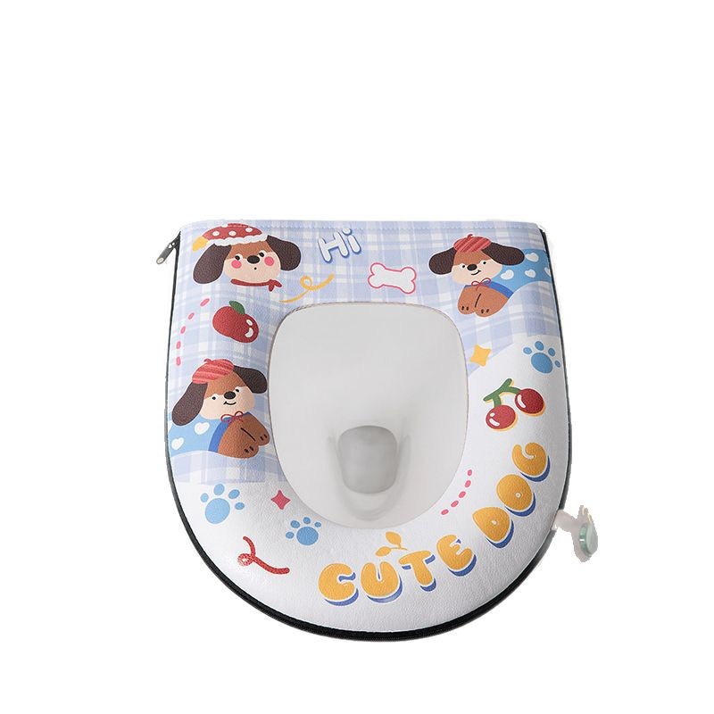 Aromatherapy [Waterproof Zipper] Toilet Cushion Toilet Cushion Disposable Zipper for Four Seasons Universal Waterproof PU Cushion