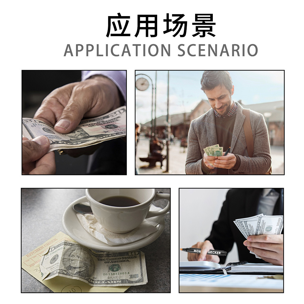 Detection Color Changing Pen, Fake Banknote, Portable Marker Pen, Line Identification, Fake Dollar Currency, Currency Detector Pen, Fraud Protection