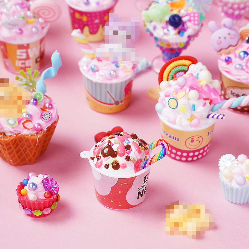 Children's Handmade DIY Ice Cream Making Material Bag Simulation Toy Food Play Cake Cream Cup Girl Toy
