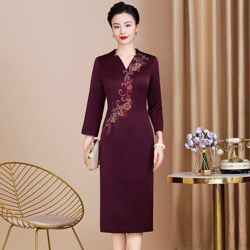 Wedding Mother Dress Noble dress Mother-in-law Wedding Dress 2024 Spring New Wedding Dress Cheongsam Dress