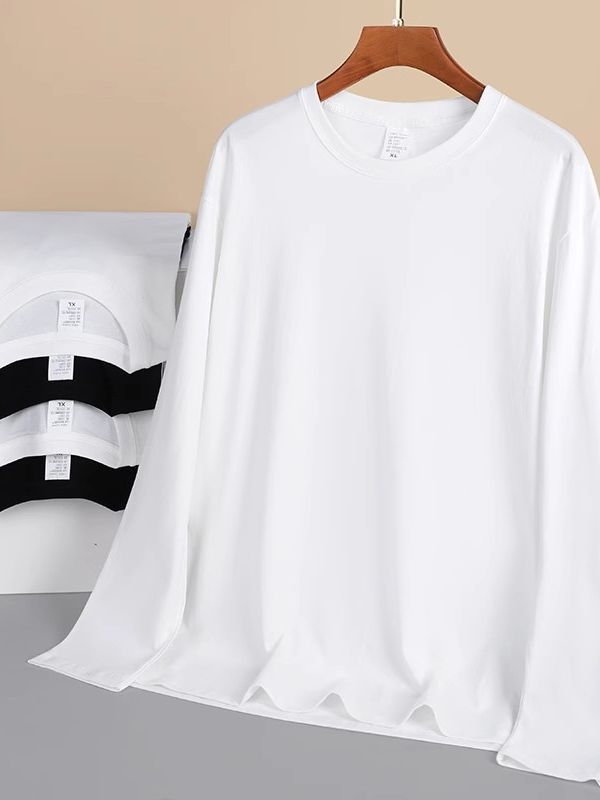 Live broadcast popular 240g cotton thread sleeve long sleeve T-shirt female autumn and winter bottoming white T-shirt female wholesale