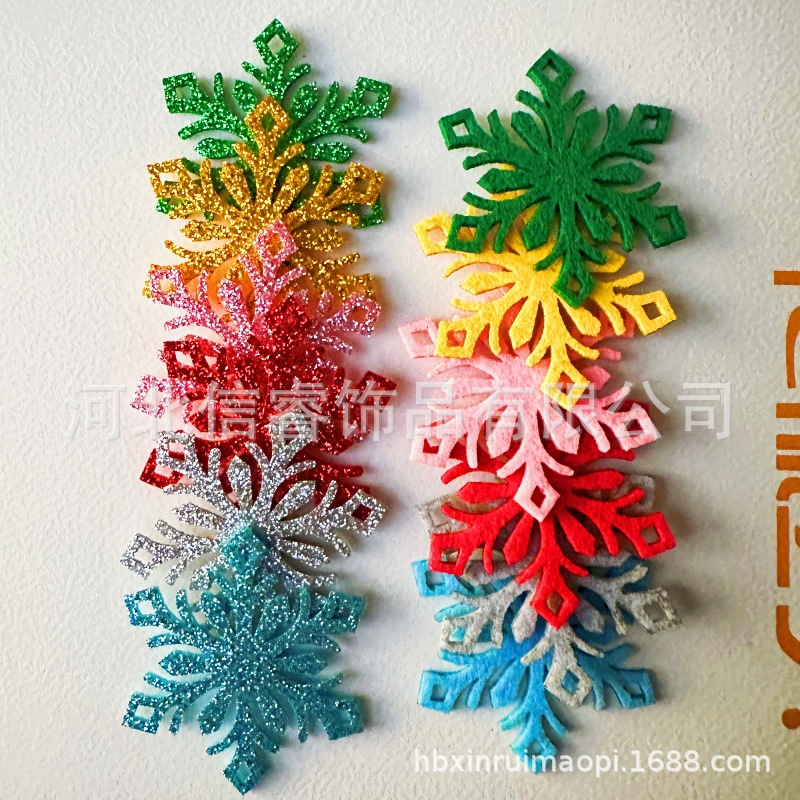 Cross Border Christmas Decoration Snowflake Chip Gold Powder Hair Accessories Hair Clip Material Lanyard Snowflake