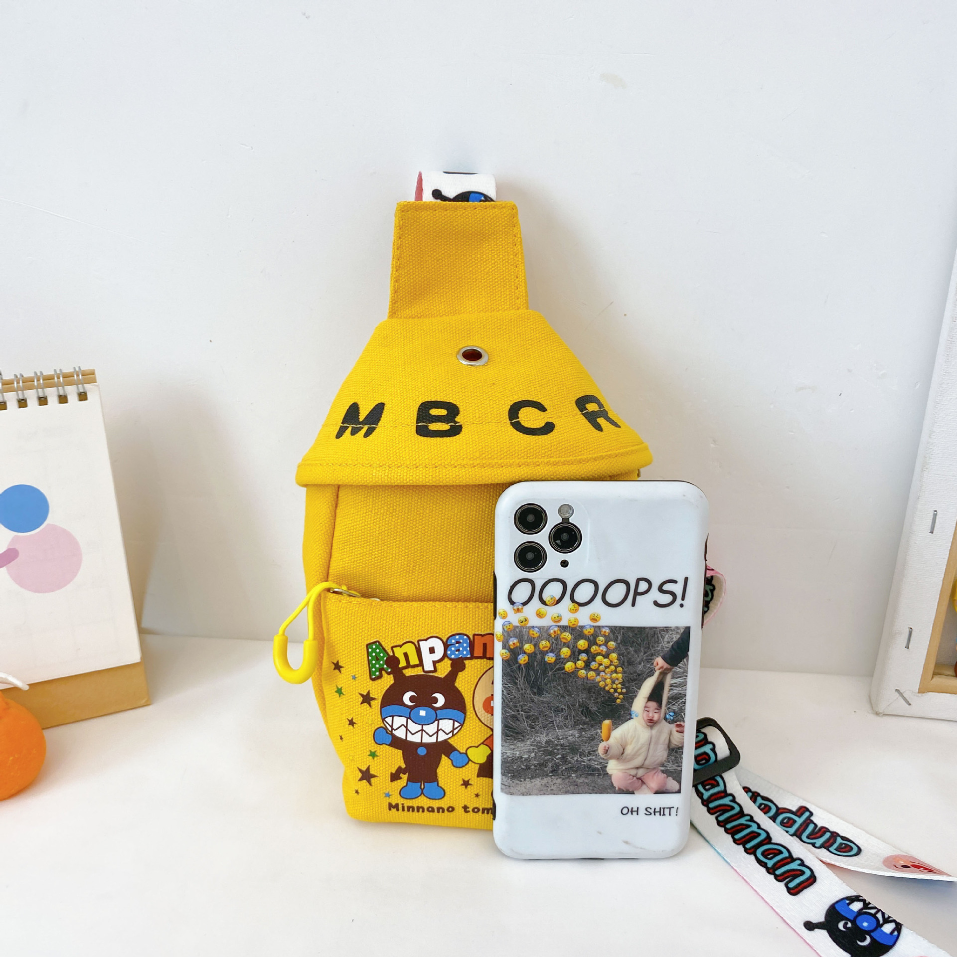 Trendy Fashion Canvas Chest Bag Casual Versatile Wide Shoulder Strap Crossbody Bag Internet Celebrity Style Children's Small Shoulder Bag Real Product Customer Consultation