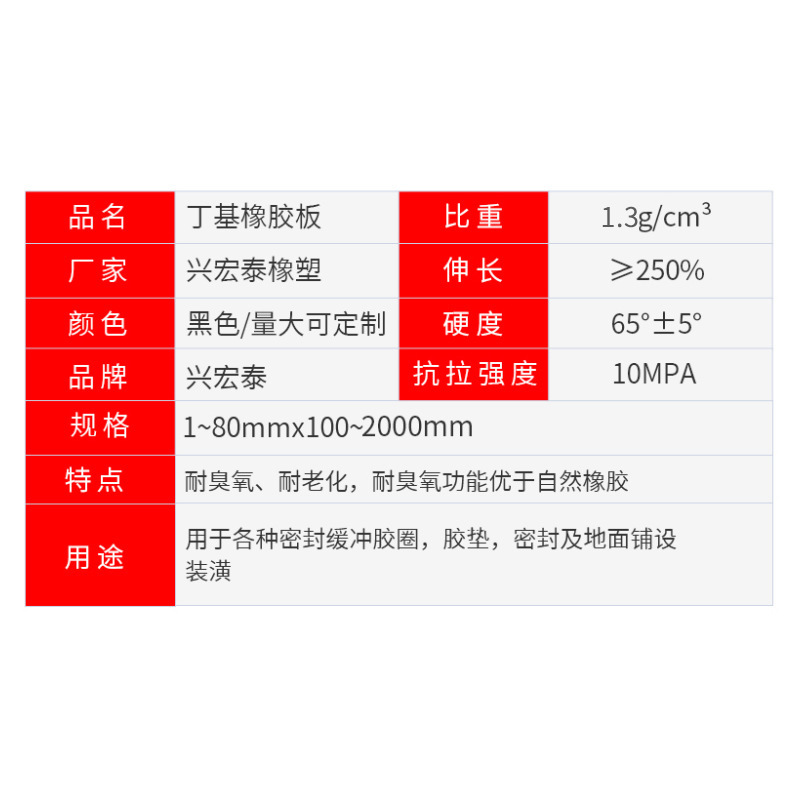Lining rubber plate industrial insulation butyl rubber plate lining acid and alkali resistant noise reduction damping rubber plate wholesale