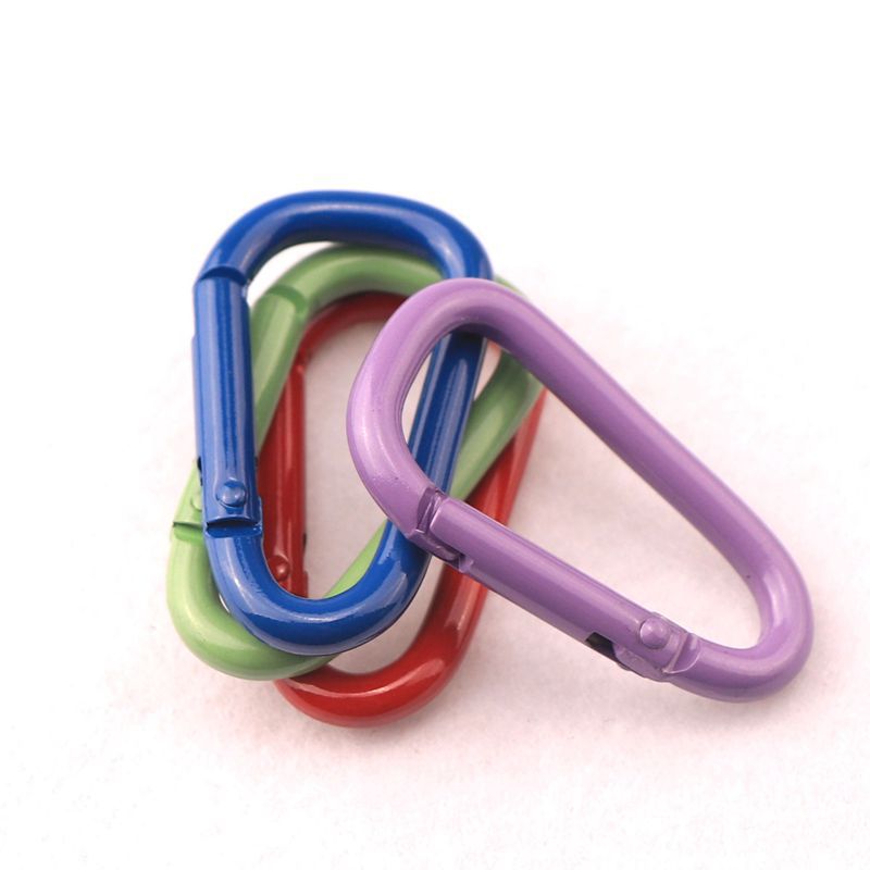 Manufacturer Supplies No. 4 D-Shaped Electrophoresis Colorful Aluminum Alloy Multifunctional Carabiner Bluetooth Headset DIY Jewelry Hanging Buckle