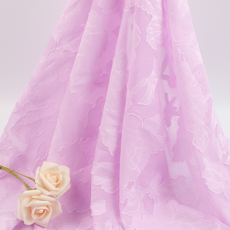 Chiffon Peony Cut Jacquard Fabric All Polyester Spring and Summer National Style New Chinese Hanfu Cheongsam dress Fabric